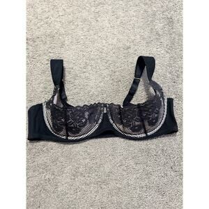 Cacique Women's Bra 42DD Quarter Cup Black Underwire